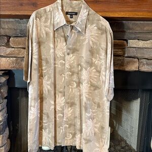 Murano Beige Floral Dress Shirt